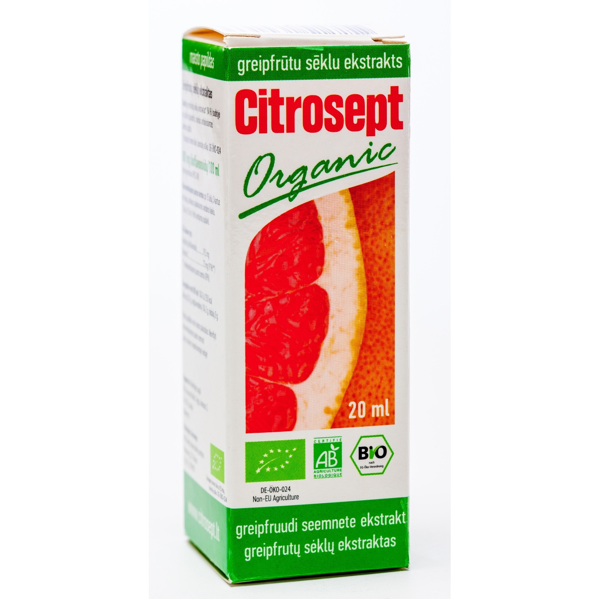 CITROSEPT ORGANIC GREIPFRŪTU SĒKLU EKSTRAKTS 20ML - Produkta attēls