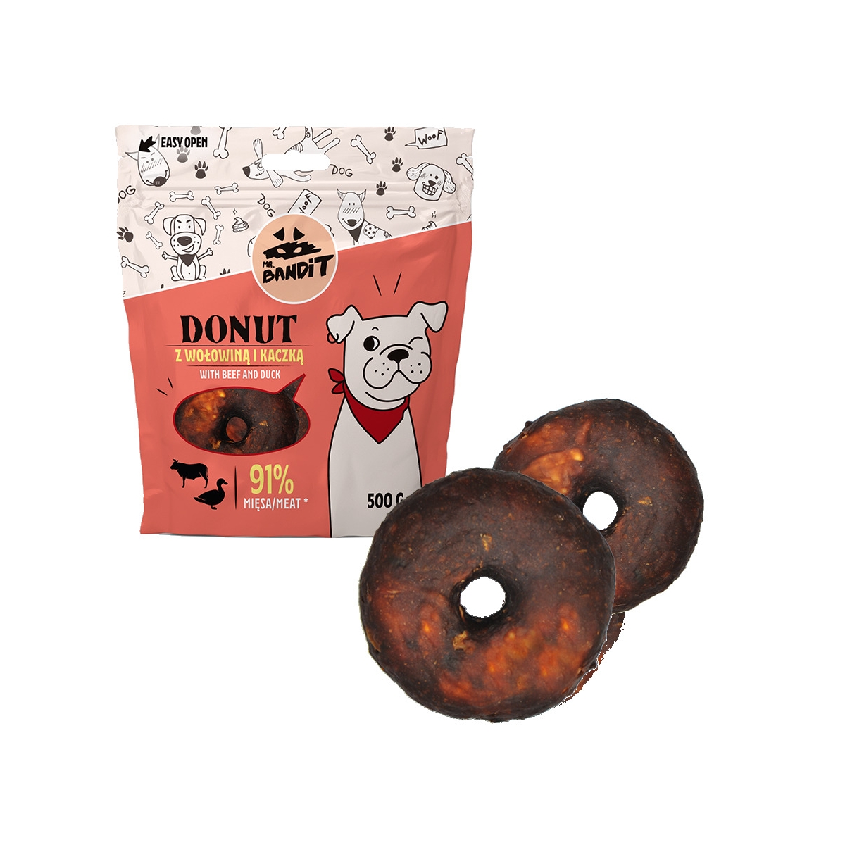 MR.BANDIT DONUT VIRTULIS AR LIELLOPU UN PĪLI 500G - Produkta attēls