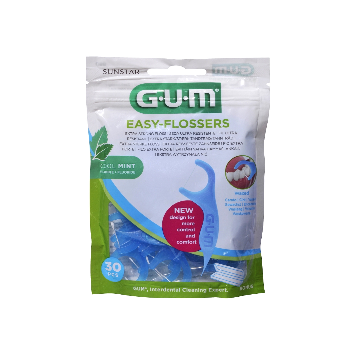 GUM® Easy Flossers zobu diegs, 30 gab - Produkta attēls