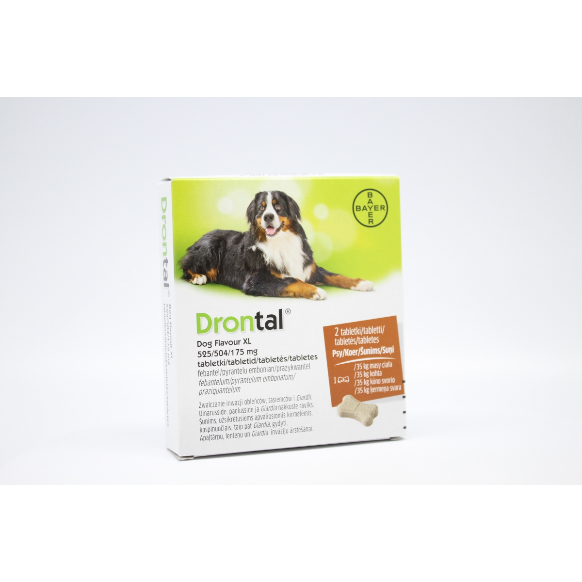 DRONTAL DOG FLAVOUR XL 525/504/175MG TABLETES N2 SUŅIEM - Produkta attēls