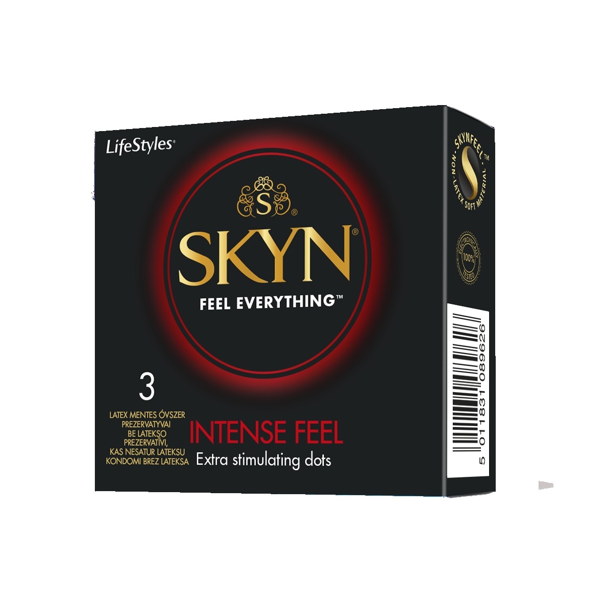 LIFESTYLES Skyn Intense Feel prezervatīvi, 3 gab. - Produkta attēls