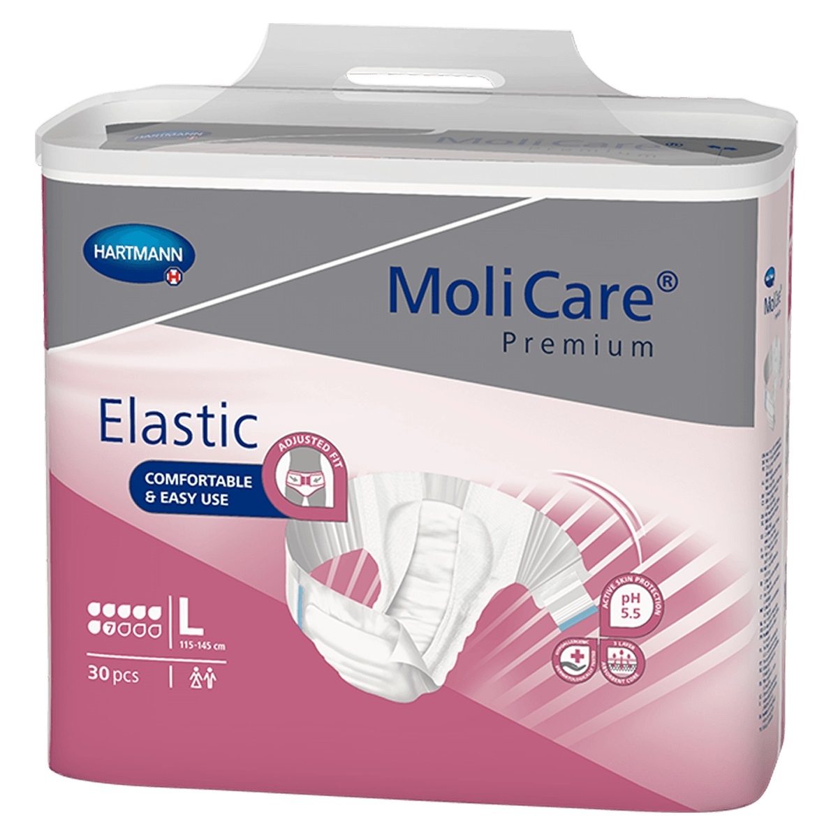 MOLICARE Premium Elastic autiņbikses (L izmērs, 7 piles), 30 gab