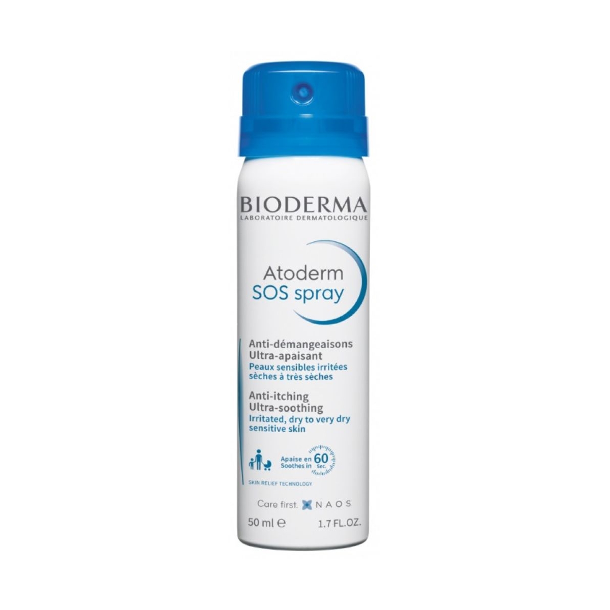 BIODERMA Atoderm SOS Spray aerosols, 50ml - Produkta attēls