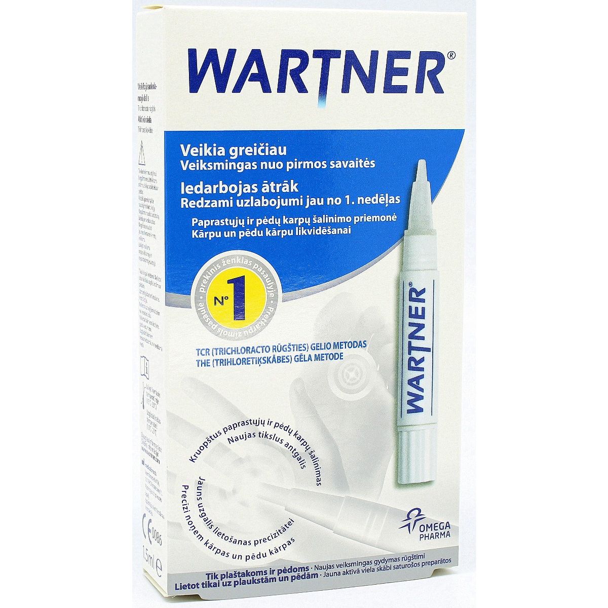 WARTNER skābes zīmulis kārpu likvidēšanai, 1.5 ml