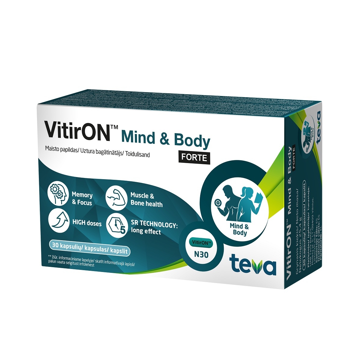 VITIRON™ Mind & Body Forte kapsulas, 30 gab.