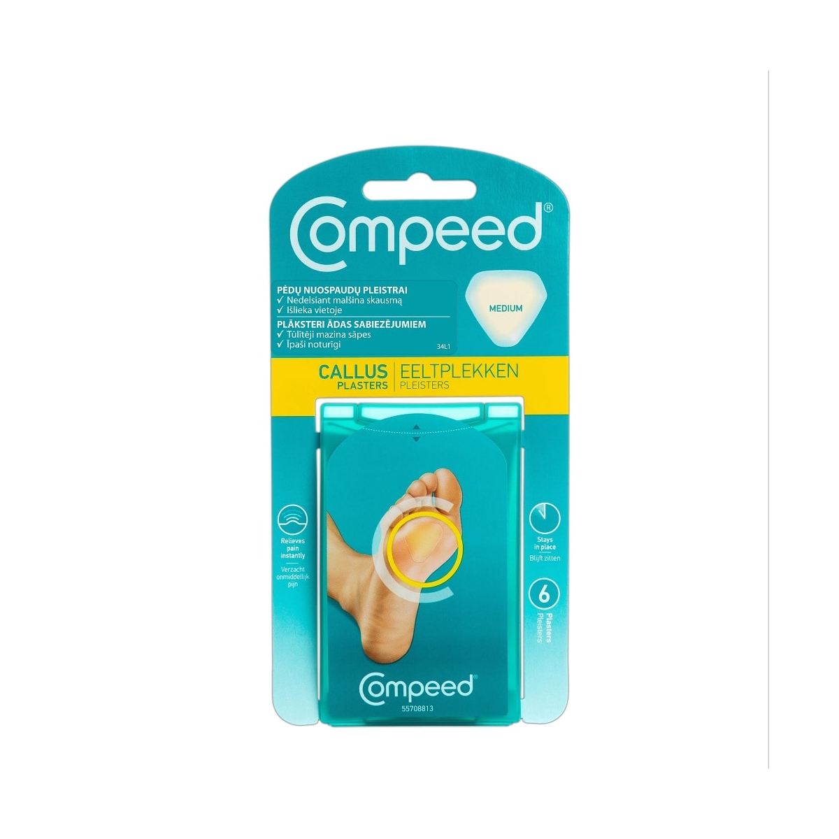 COMPEED® plāksteri ādas sabiezējumiem, 6gb.