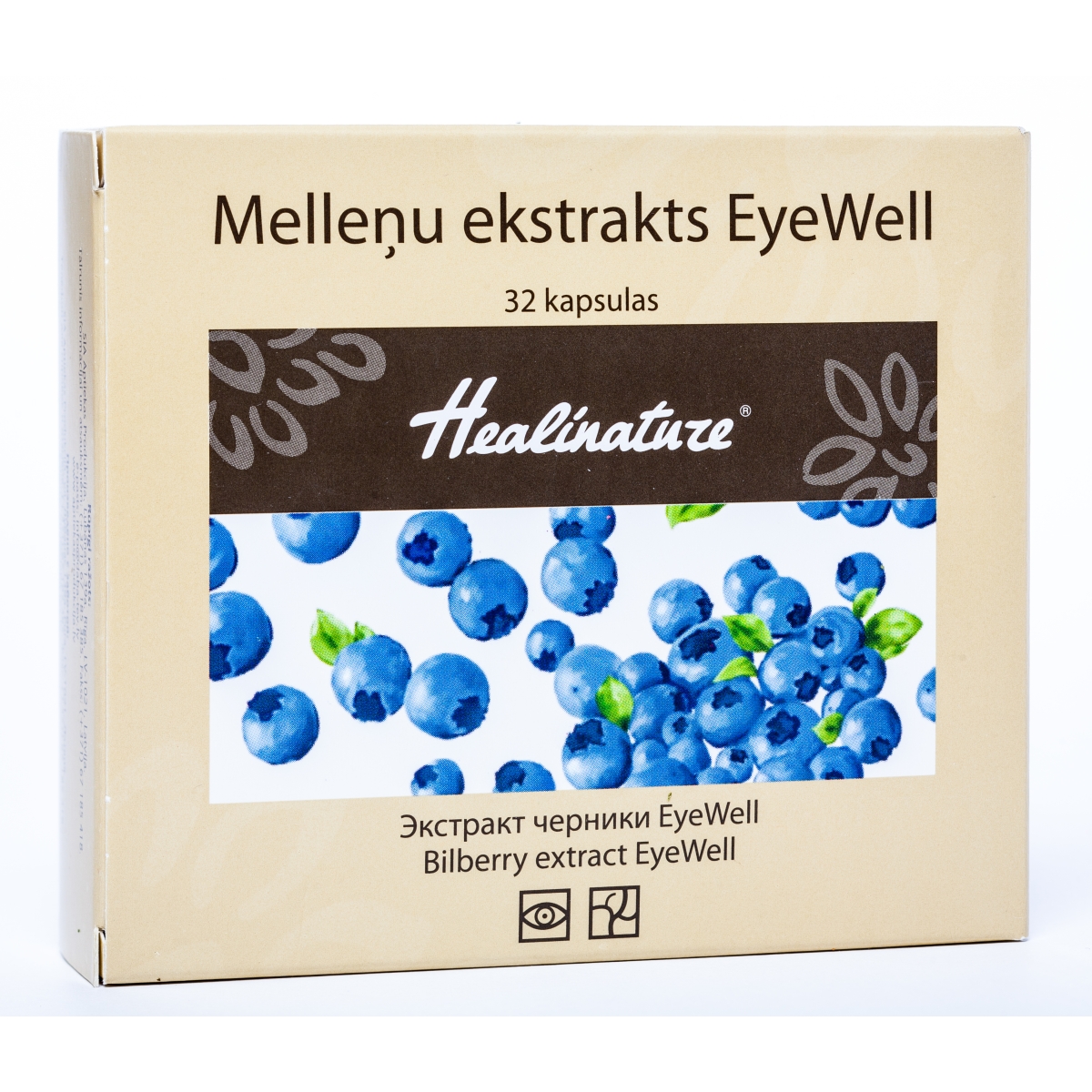 AP Healinature Melleņu ekstrakts EyeWell, kapsulas, 32gab - Produkta attēls