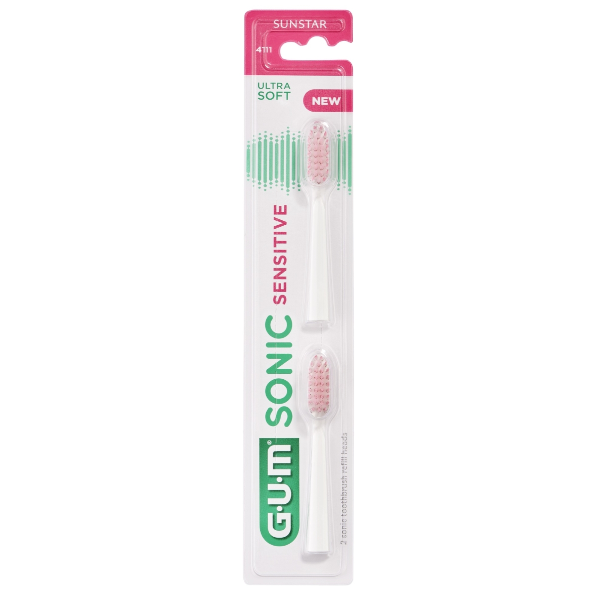 GUM® Sonic Sensitive zobu birstes rezerves uzgaļi, 2 gab