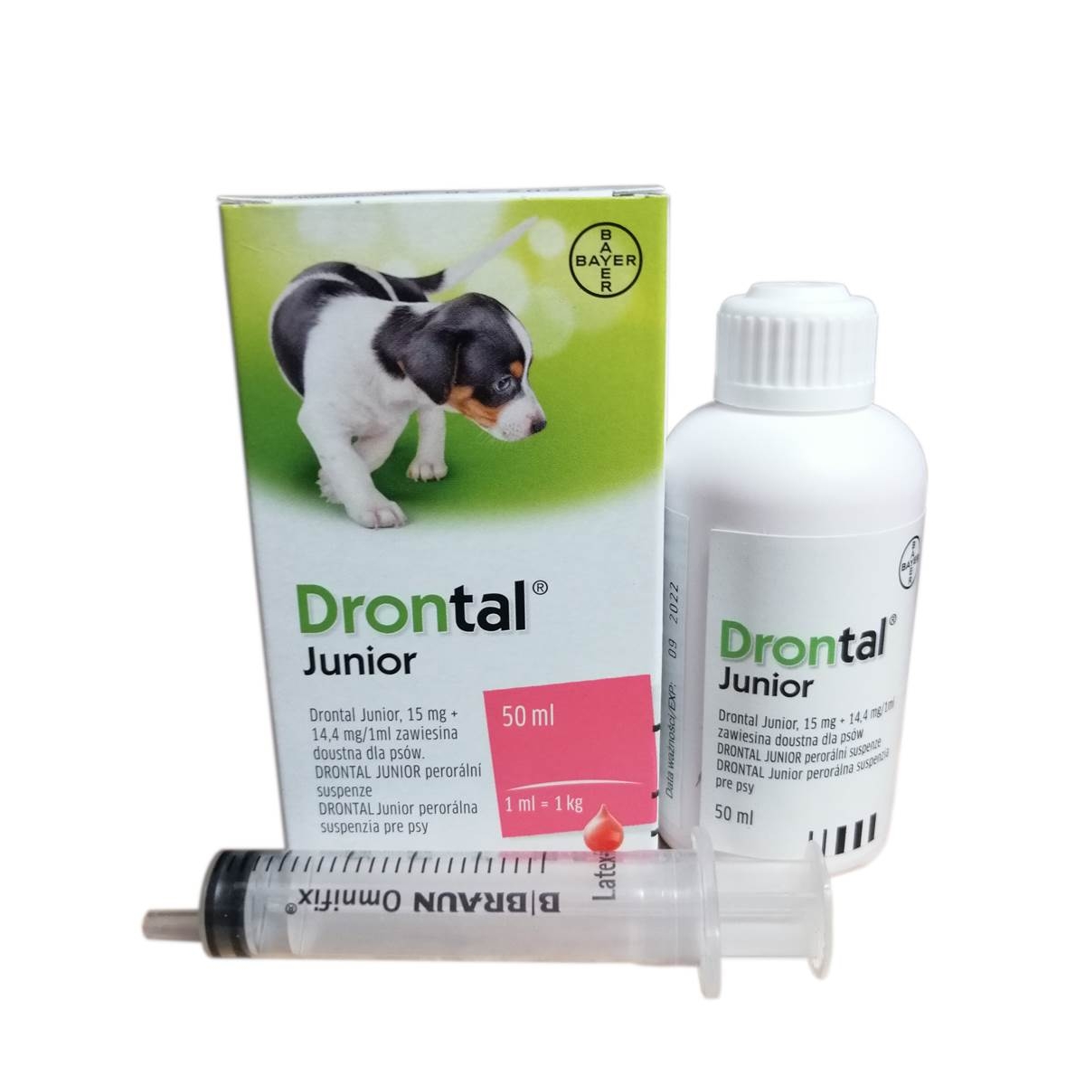 DRONTAL JUNIOR SUSP 50ML KUCĒNIEM - Produkta attēls