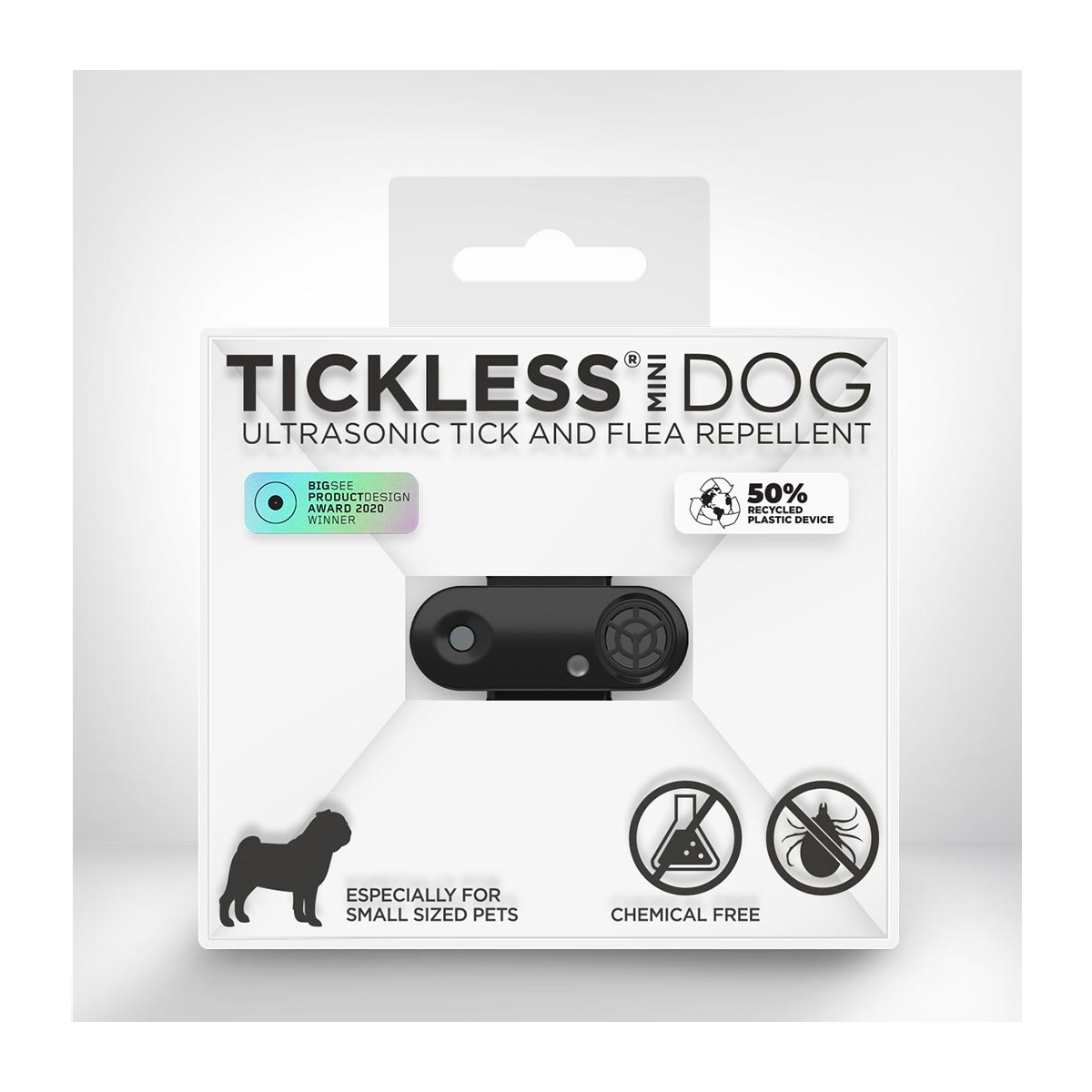 Tickless MINI Dog ultraskaņas repelenta ierīce, melna (USB lādējama)