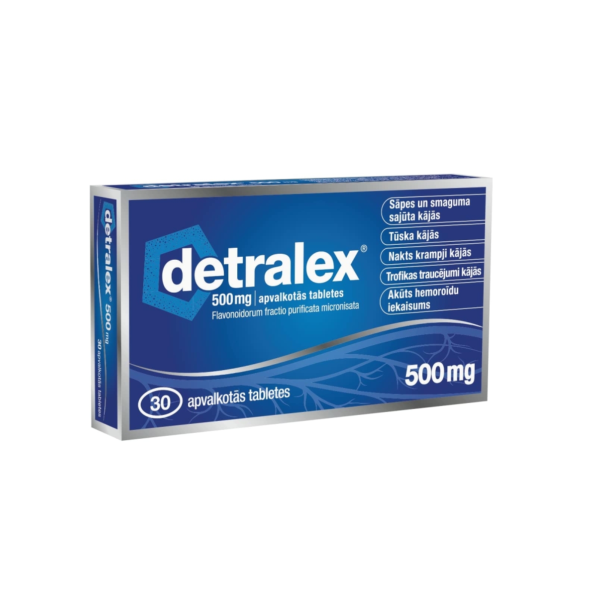 DETRALEX 500 mg tabletes, 30 gab. - Produkta attēls