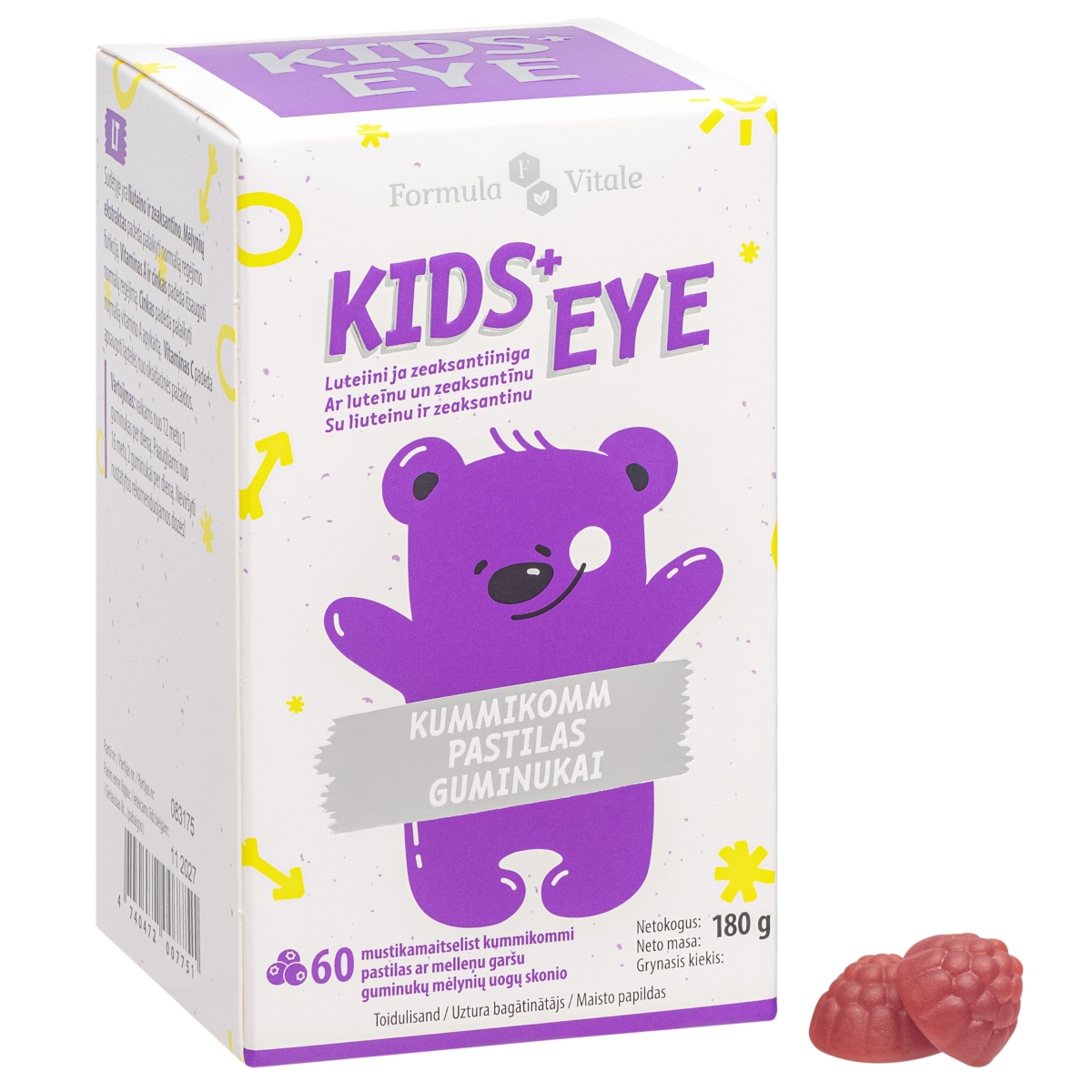 FORMULA VITALE Kids+ Eye pastilas, 60 gab. - Produkta attēls