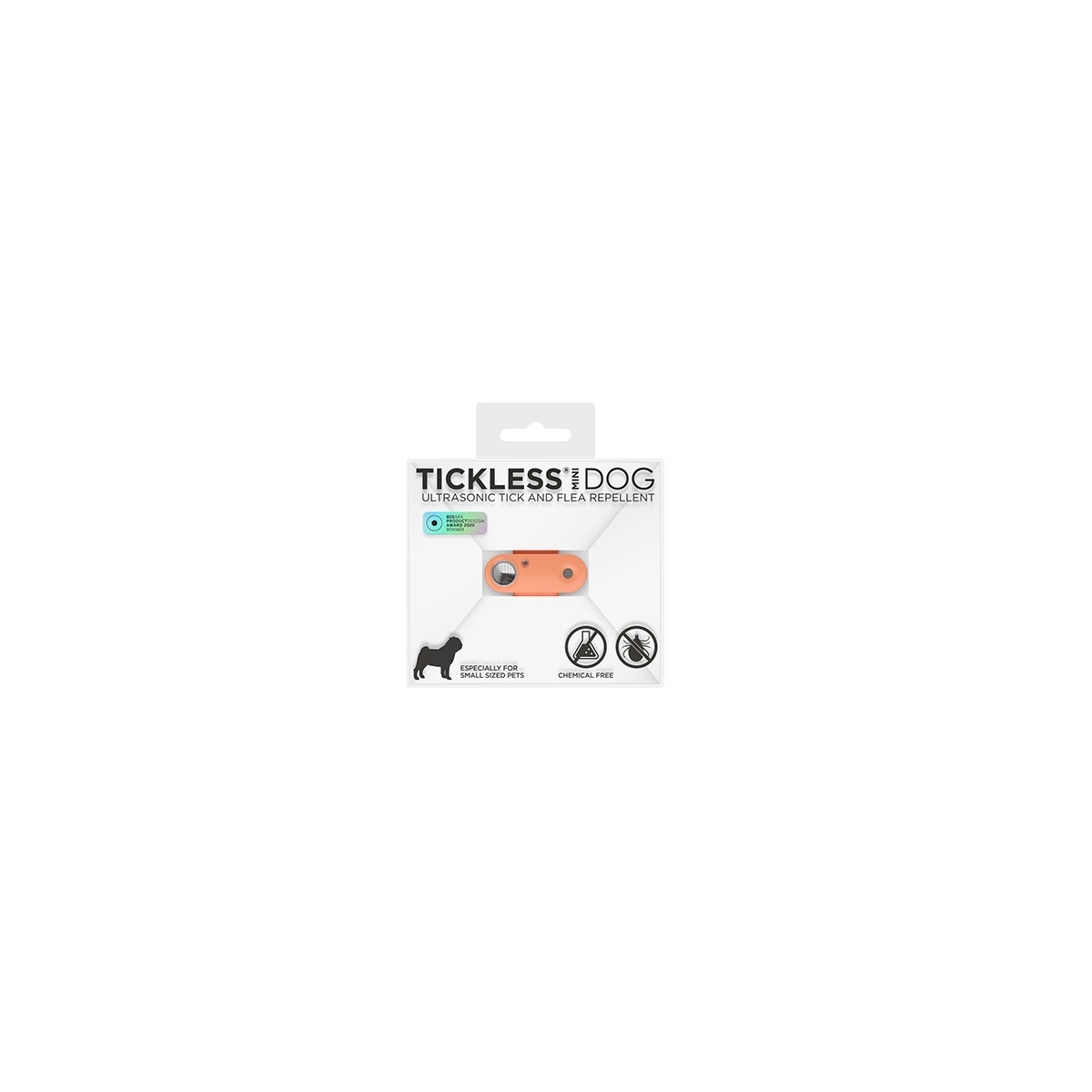 Tickless MINI Dog ultraskaņas repelenta ierīce, persiku (USB lādējama)