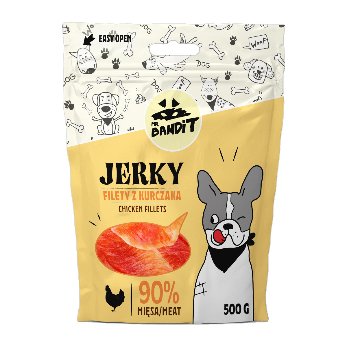 MR.BANDIT JERKY VĪTINĀTAS VISTAS FILEJAS 500G - Produkta attēls