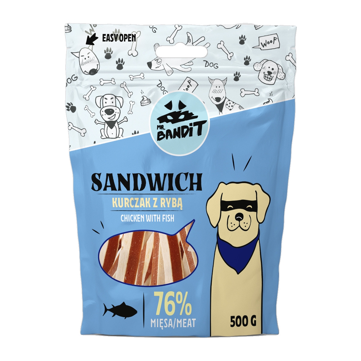 MR.BANDIT SANDWICH KĀRTAINA VISTA AR ZIVI 500G - Produkta attēls