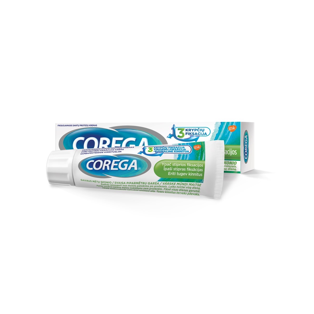 COREGA® Extra Fresh fikāscijas krēms bez cinka, 40 g