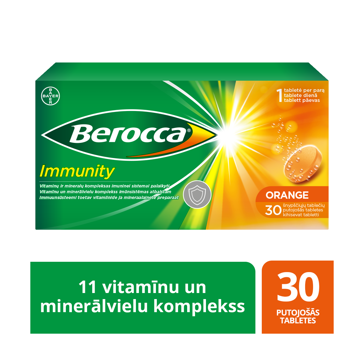 BEROCCA Immunity putojošās tabletes, 30gab - Produkta attēls 1