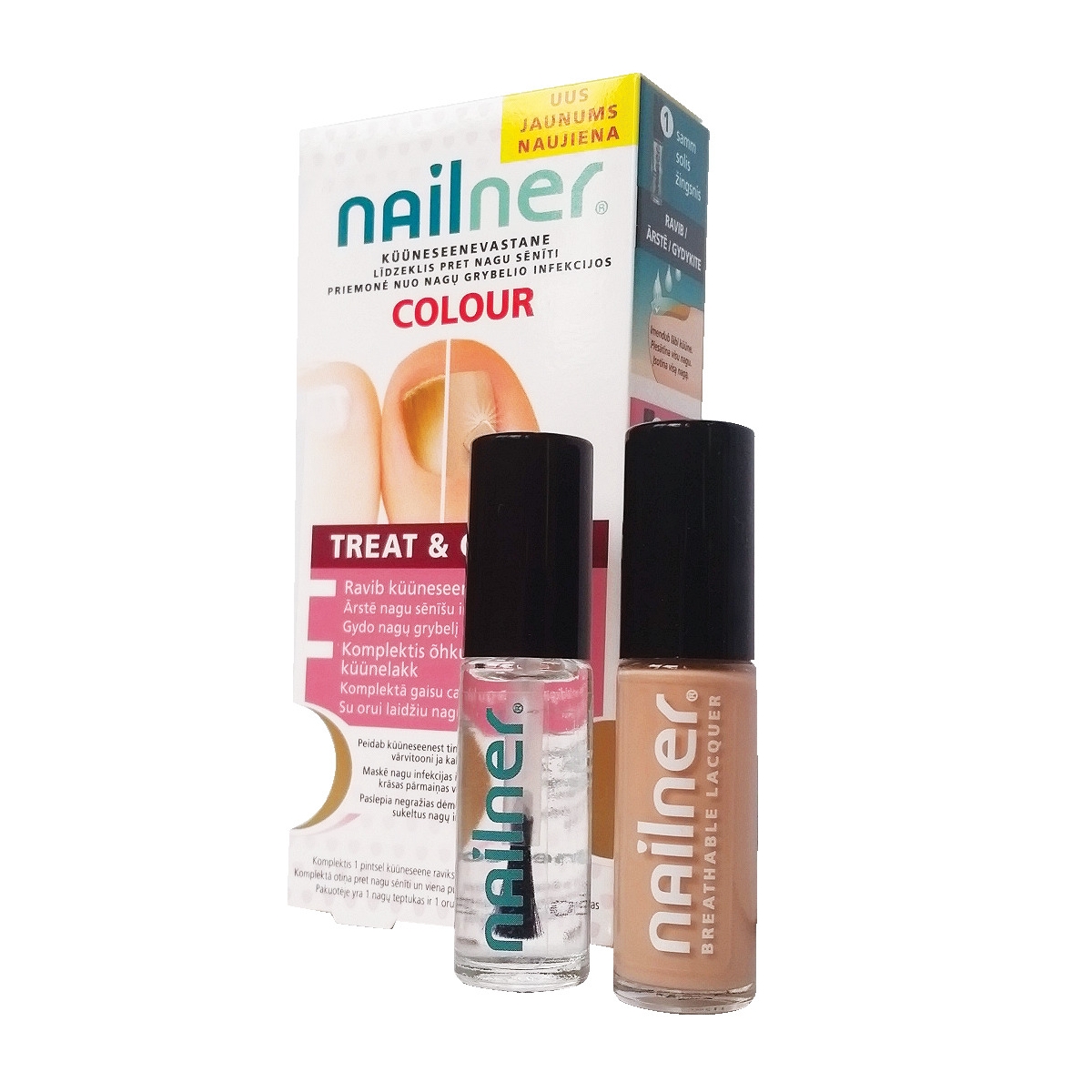 NAILNER TREAT& COLOUR PRET NAGU SĒNĪTI 2X5ML - Produkta attēls