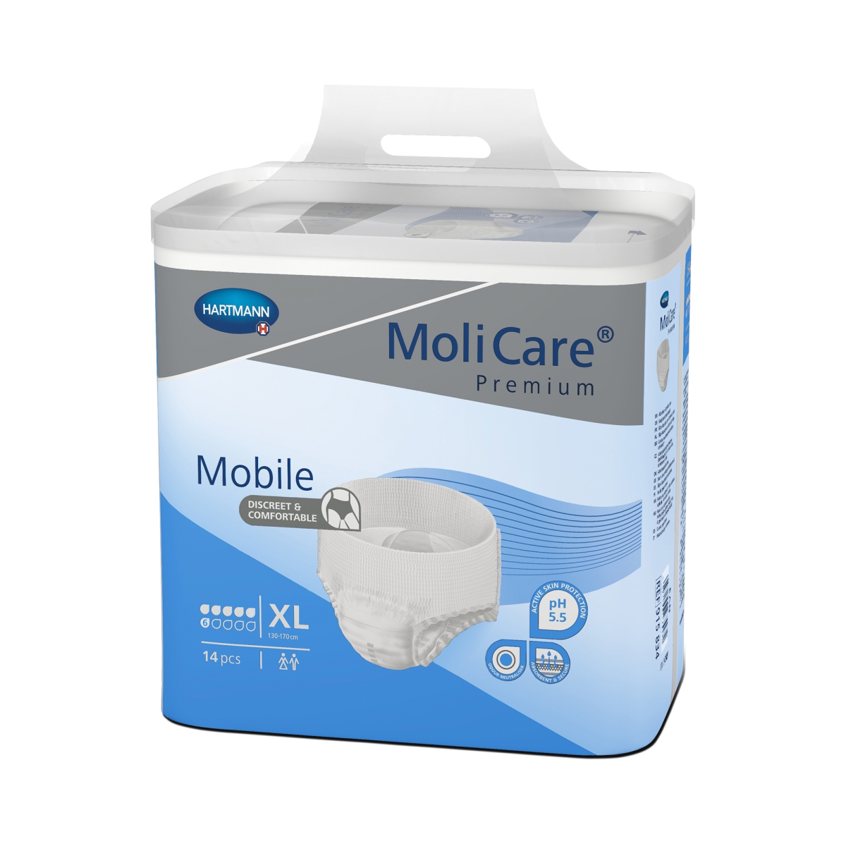 MOLICARE Premium Mobile bikses (XL izmērs,6 lāses), 14 gab