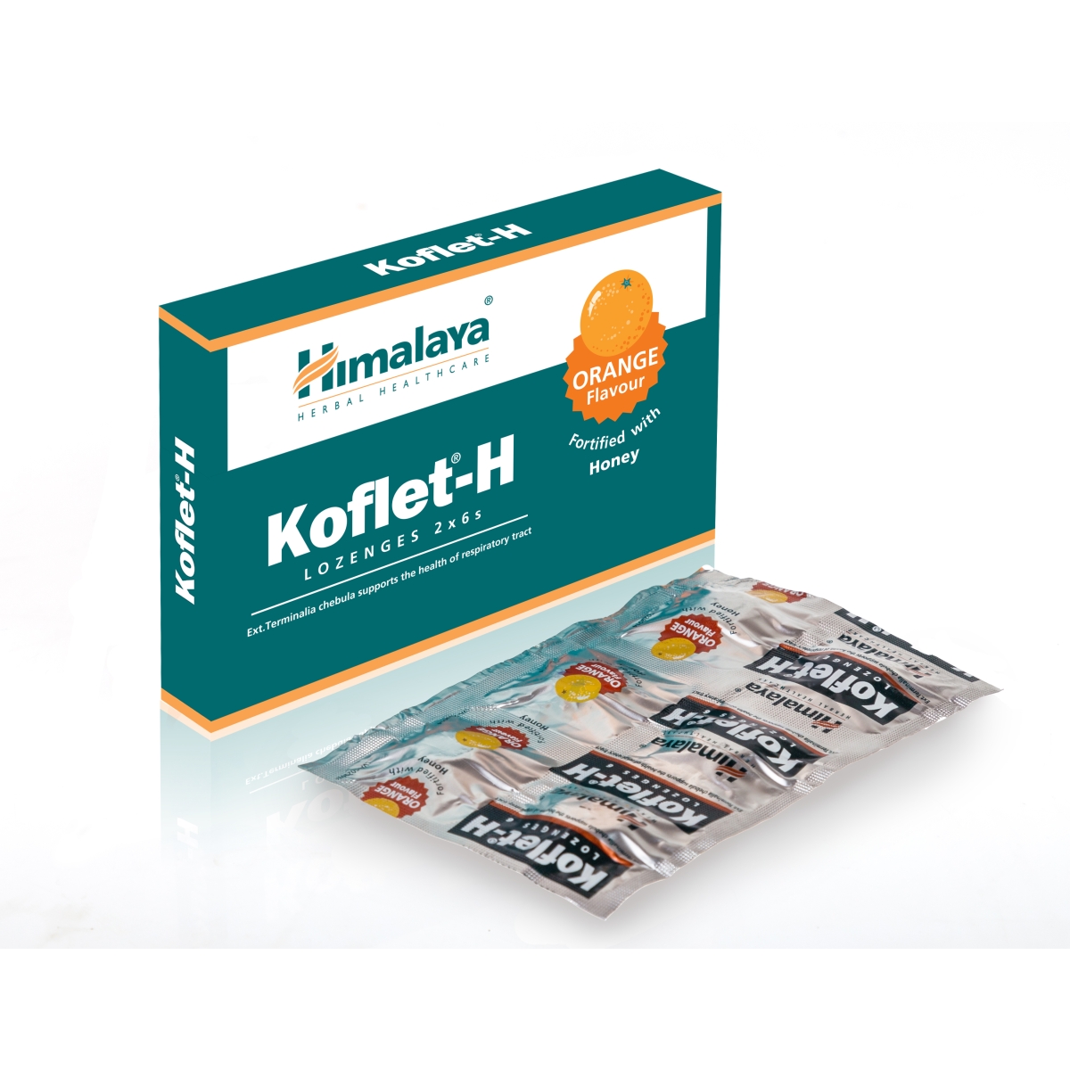 Himalaya Koflet-H sūkājamās tabletes ar apelsīnu garšu N12 (1+1) - Produkta attēls