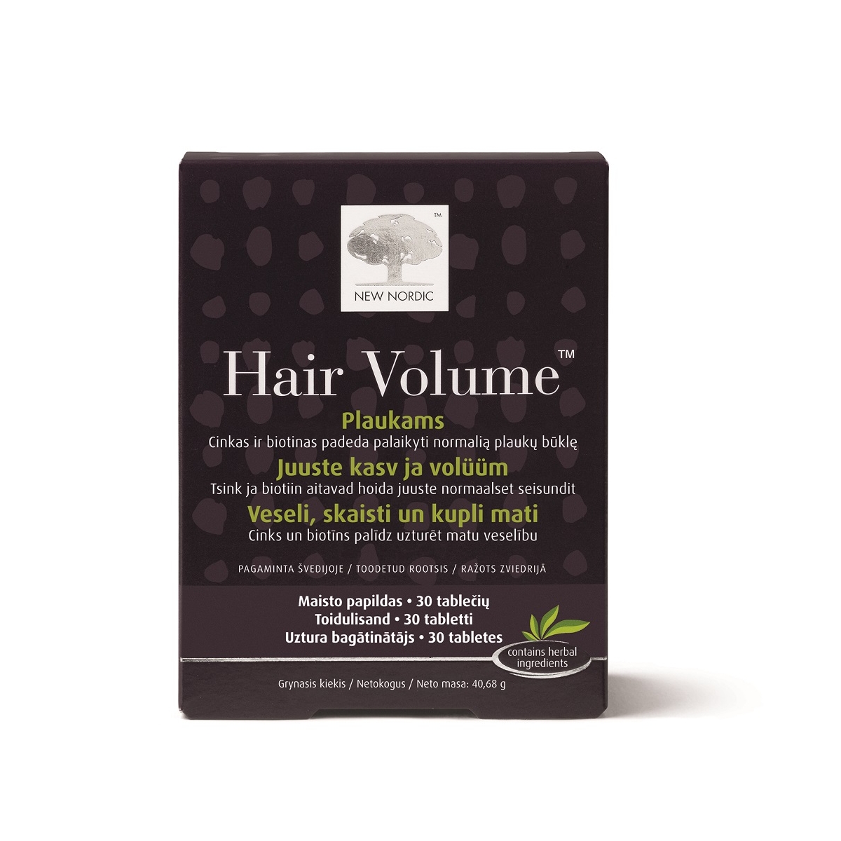 NEW NORDIC Hair Volume tabletes, 30 gab.