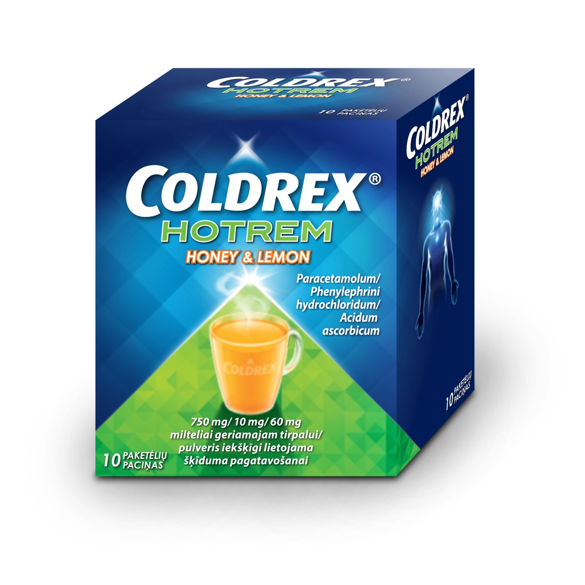 COLDREX HOTREM HONEY&LEMON PACIŅAS N10