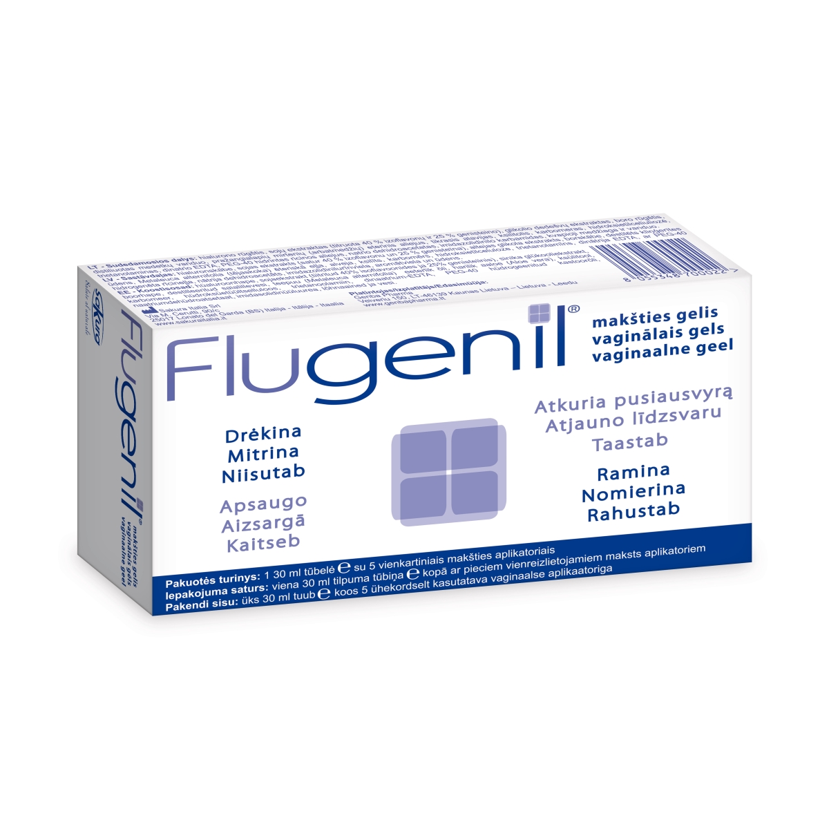 FLUGENIL Vaginal mitrinošs maksts gēls bez hormoniem, 30 ml