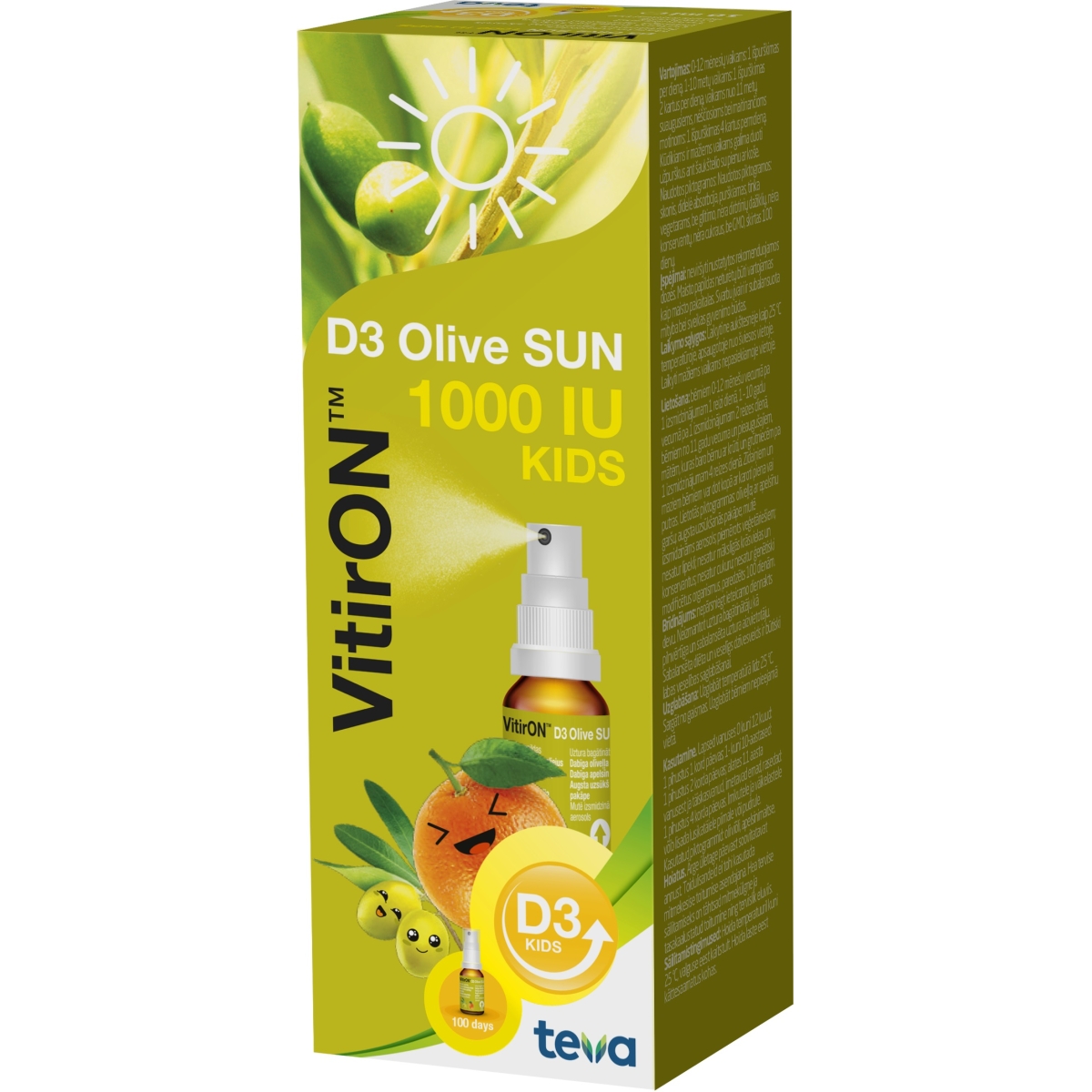 VitirON D3 Olive SUN 1000 IU KIDS - Produkta attēls