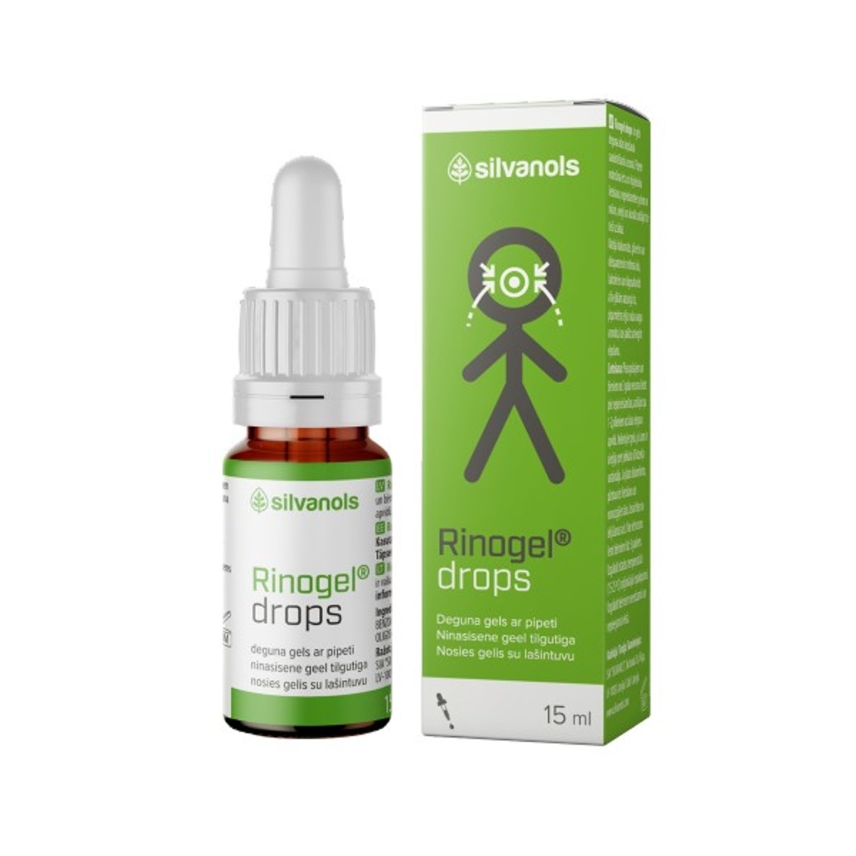 SILVANOLS Rinogel Drops gels, 15 ml - Produkta attēls