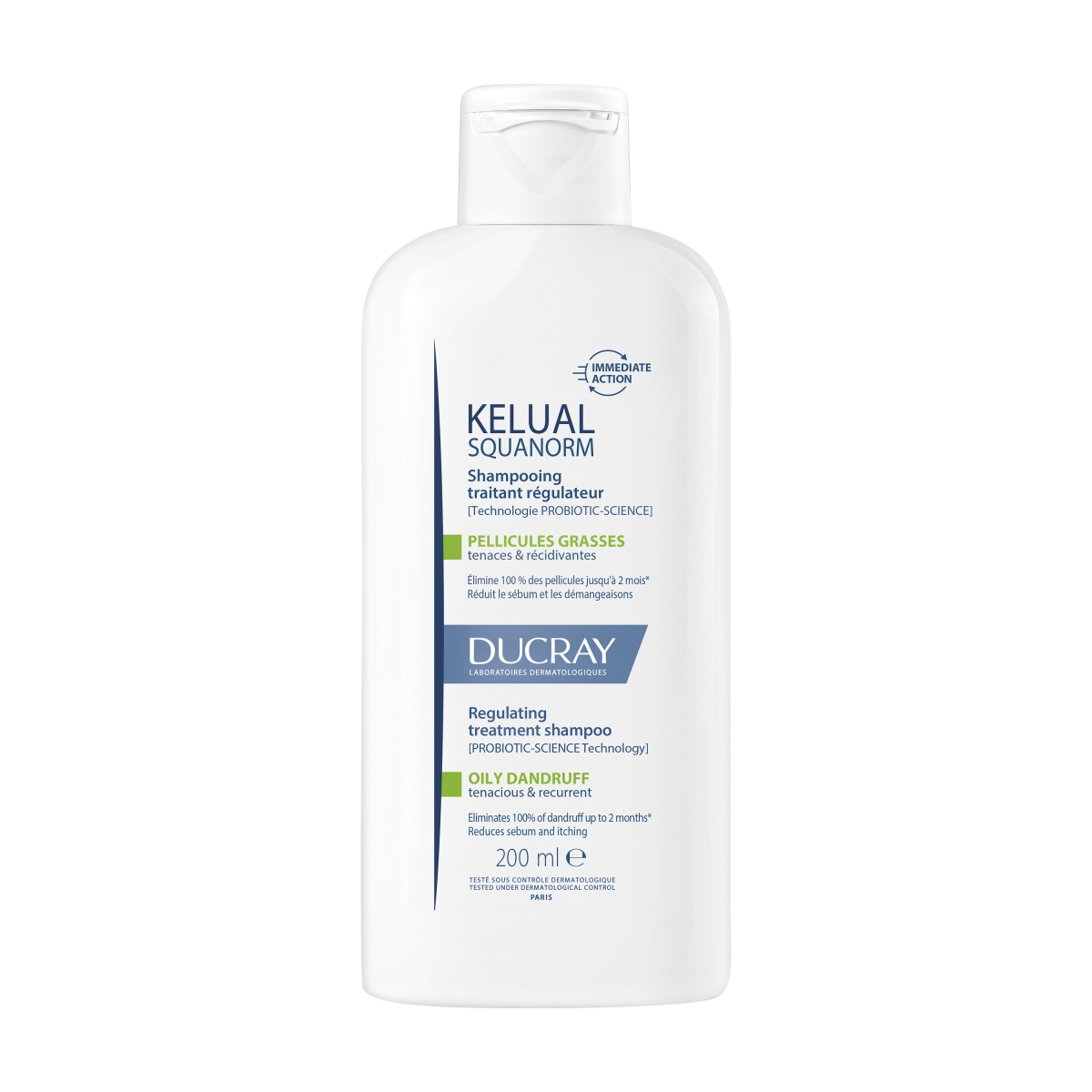 DUCRAY Kelual Squanorm šampūns taukainām blaugznām, 200 ml - Produkta attēls