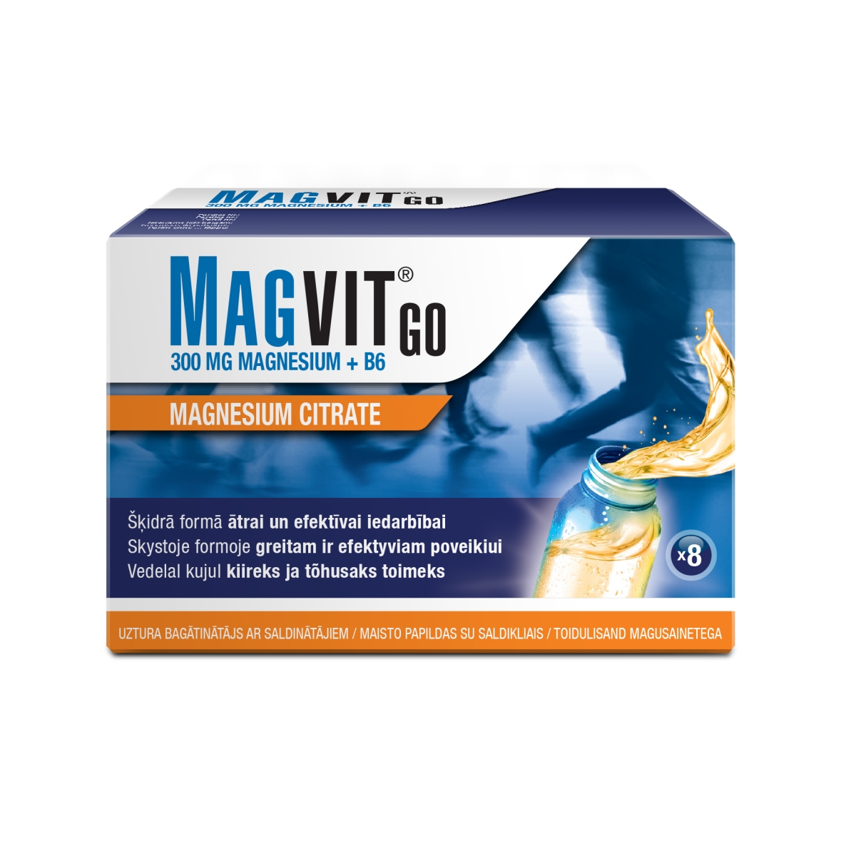 MAGVIT GO 300 mg Magnesium+ B6 SOL, 30 ml - Produkta attēls