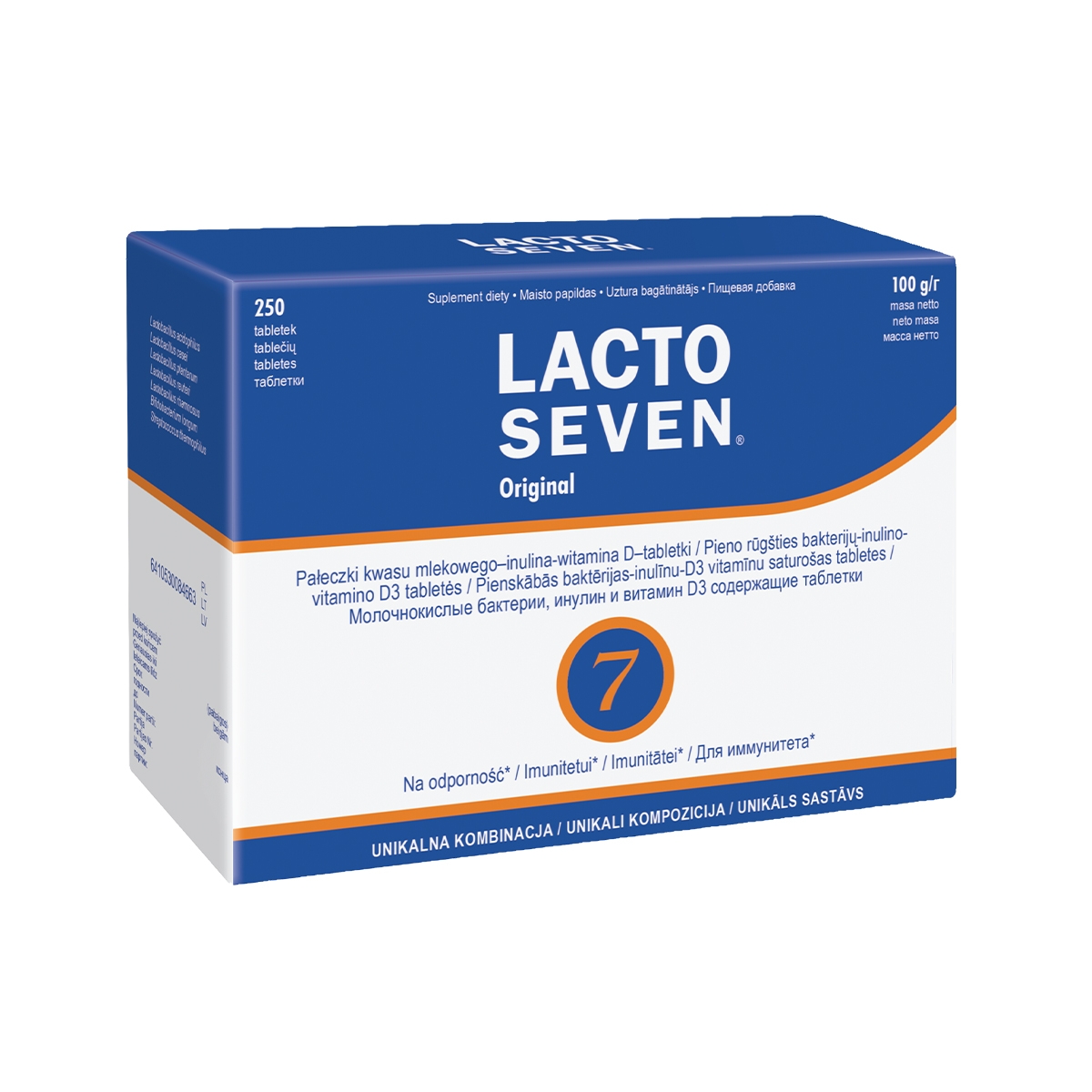 LACTO SEVEN 100 g tabletes, 250 gab - Produkta attēls