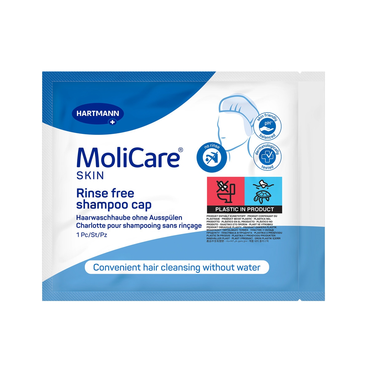 MOLICARE Skin Shampoo Cap cepure matu mazgāšanai, 1 gab