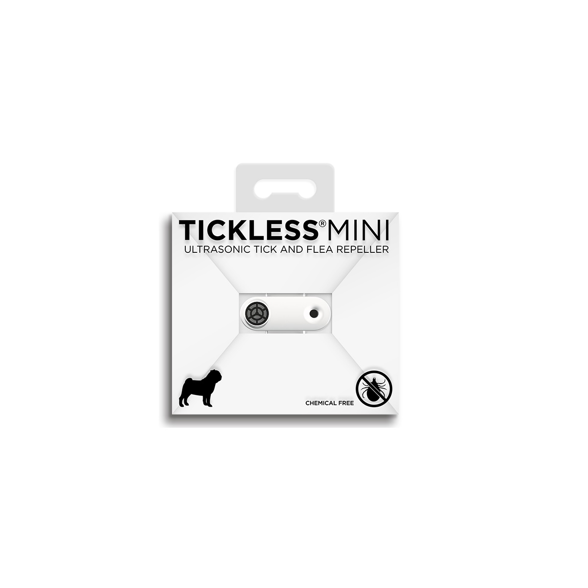 Tickless MINI Dog ultraskaņas repelenta ierīce, balta (USB lādējama) - Produkta attēls