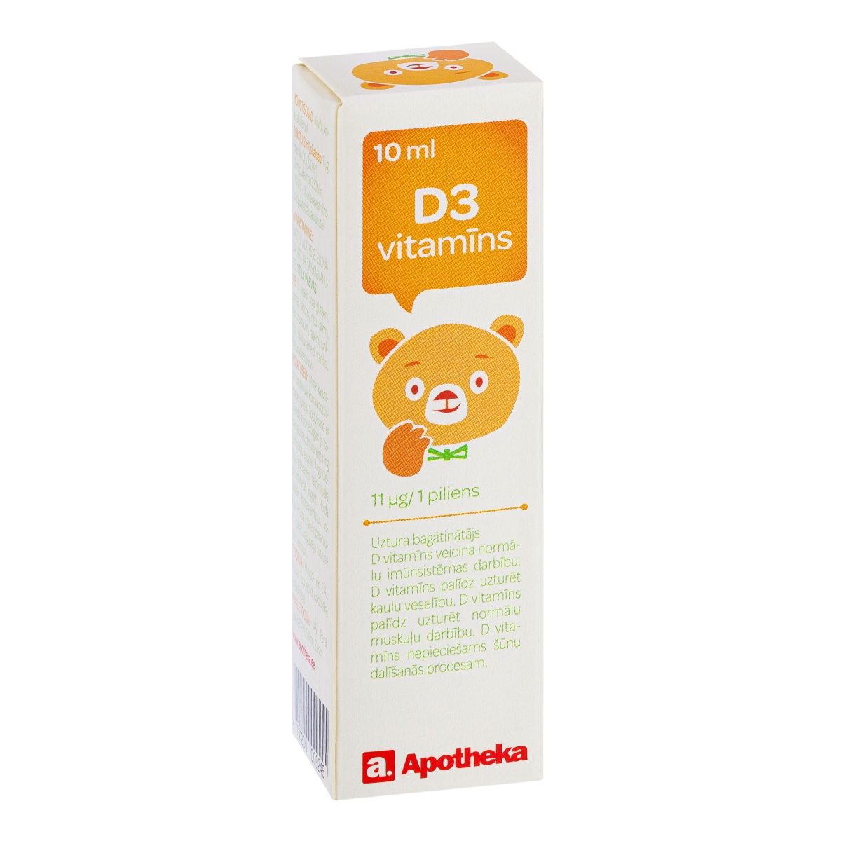 APOTHEKA D3 vitamīns 440IU pilieni (ar dozatoru), 10 ml