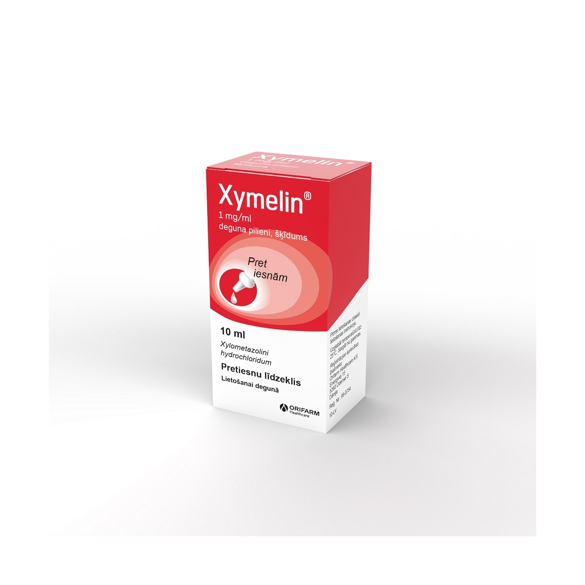 XYMELIN® Nasentropfen 1 mg/ml deguna pilieni, 10 ml - Produkta attēls