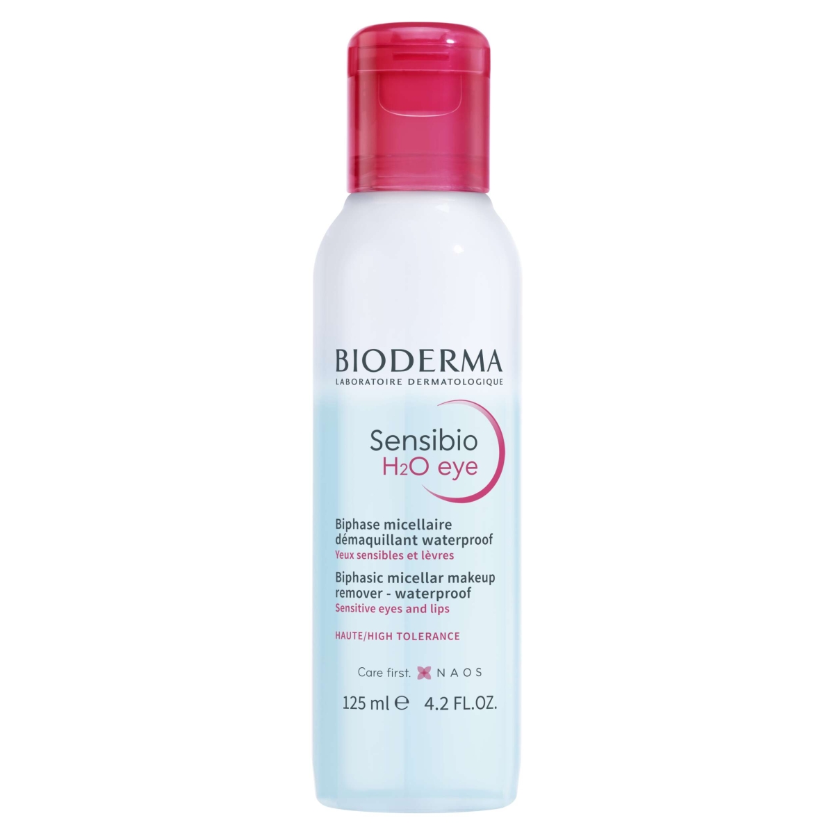 BIODERMA Sensibio H2o Eye divfāžu attīrošais ūdens jūtīgām acīm un lūpām, 125 ml - Produkta attēls