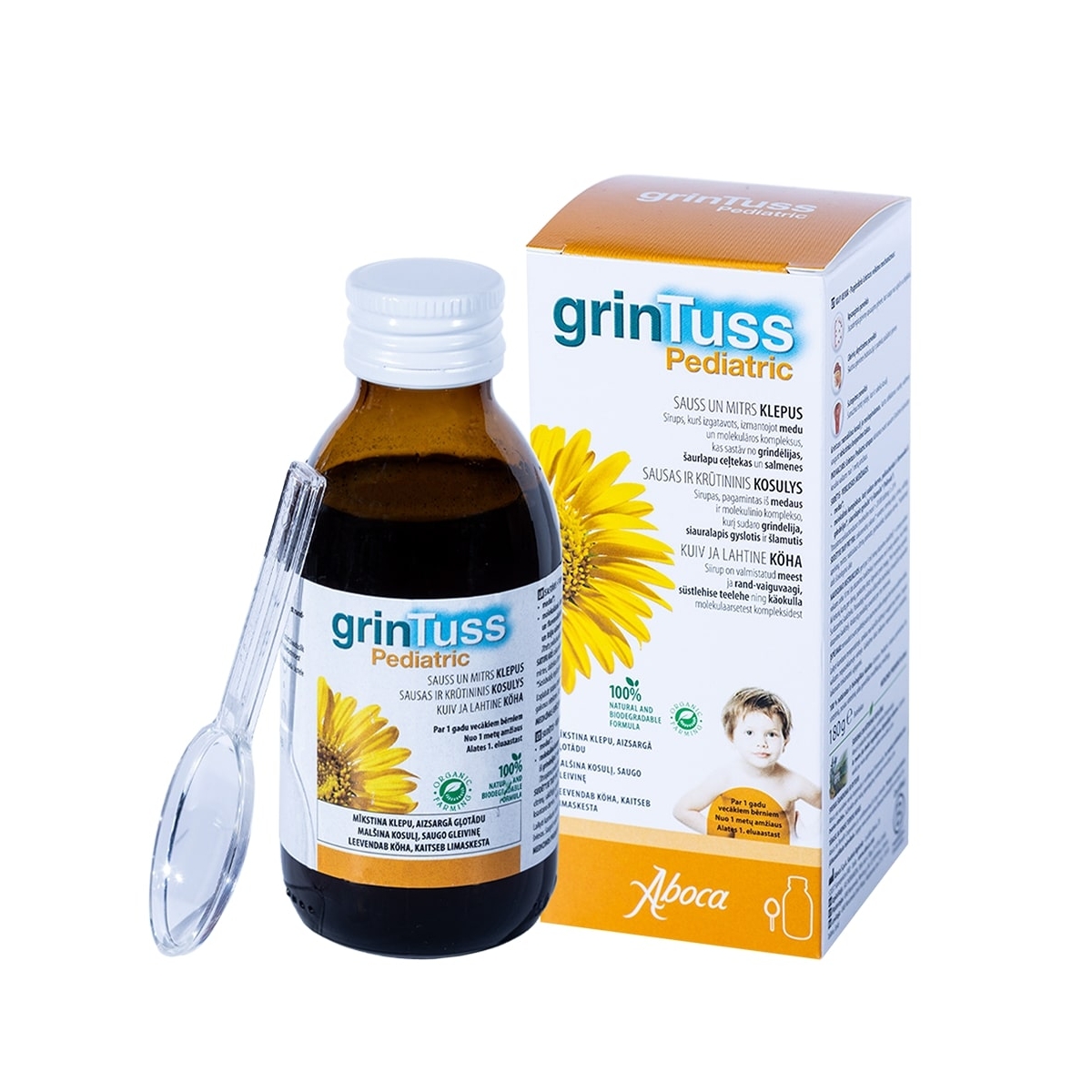 GRINTUSS Pediatric sīrups, 180 ml - Produkta attēls