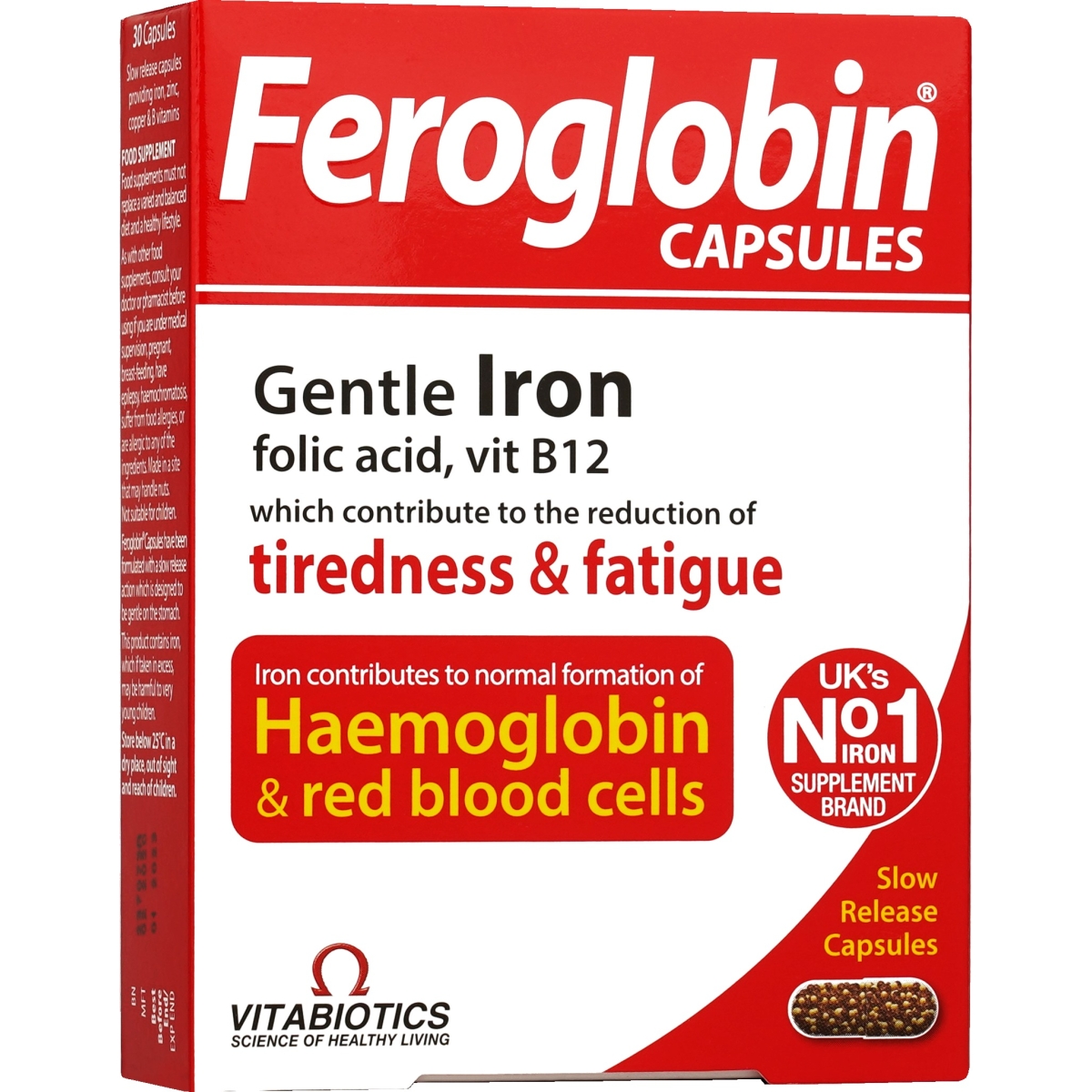 FEROGLOBIN® B12 ilgstošas darbības kapsulas, 30 gab - Produkta attēls