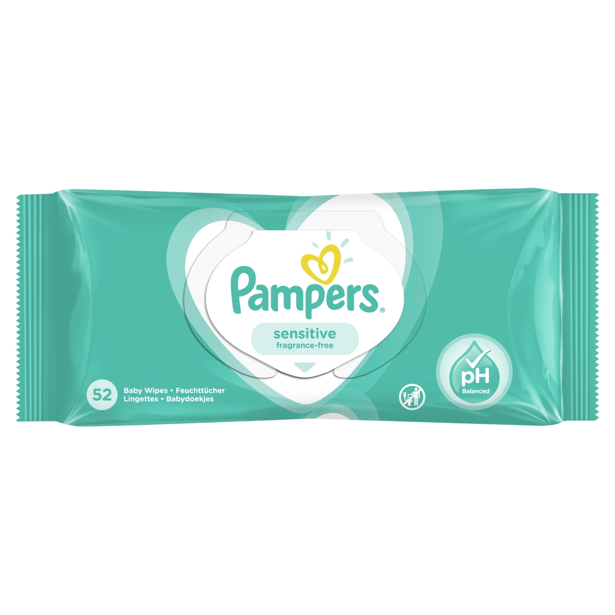 PAMPERS Baby Wipes Sensitive mitrās salvetes, 52 gab