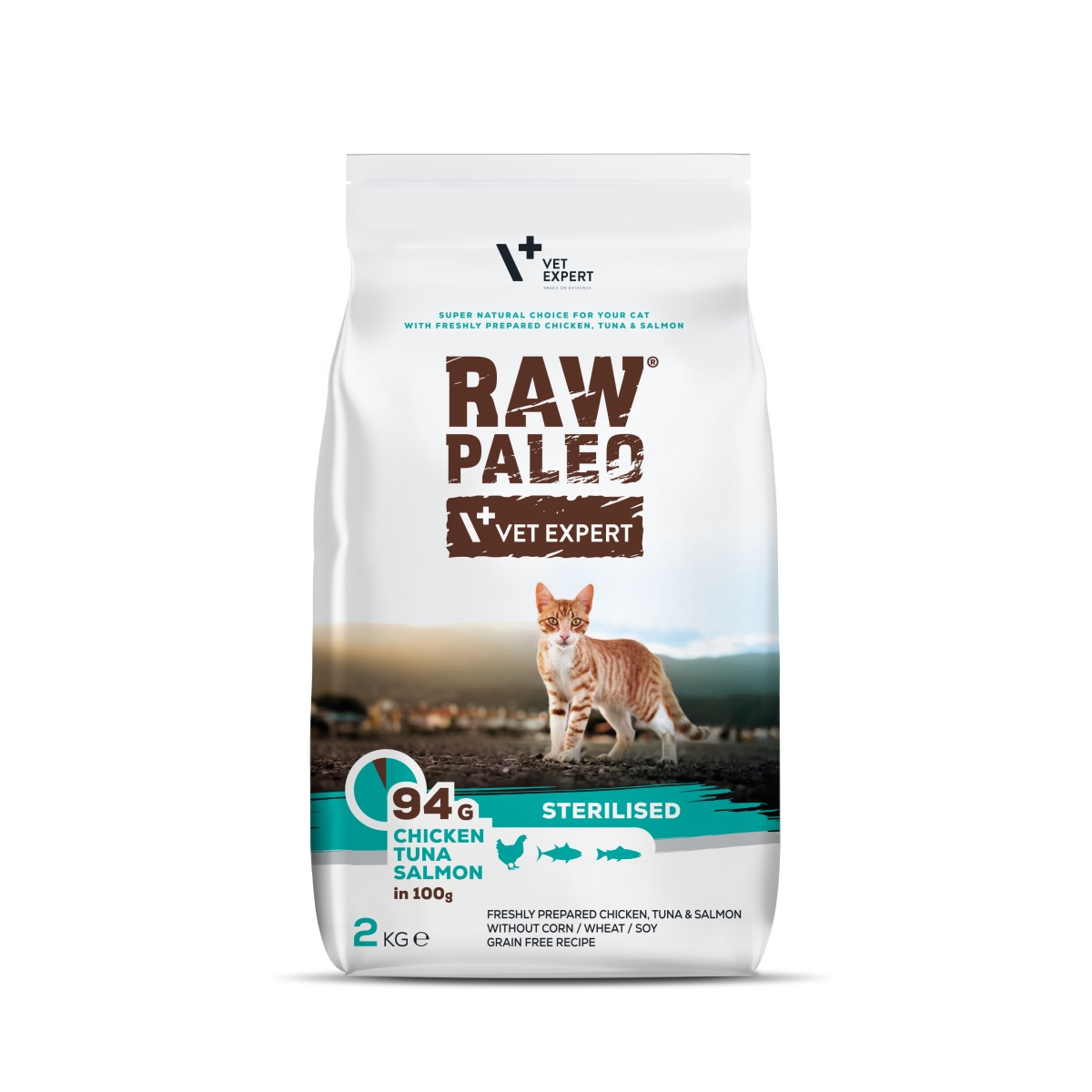 RAW PALEO KAĶU SAUSĀ B STER VISTA/TUNCIS/LASIS 2KG - Produkta attēls