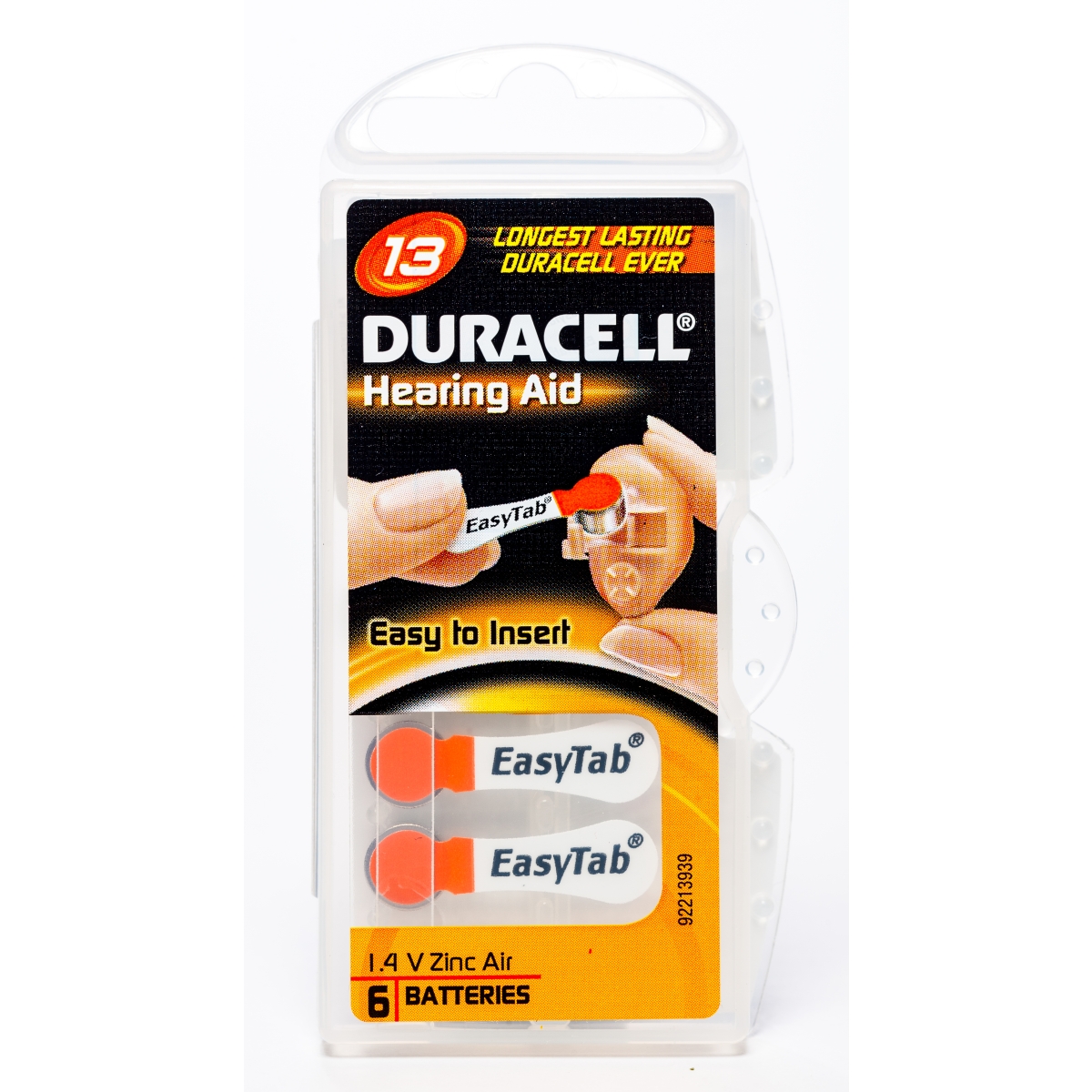 DURACELL baterijas dzirdes aparātiem (DA13), 6 gab - Produkta attēls