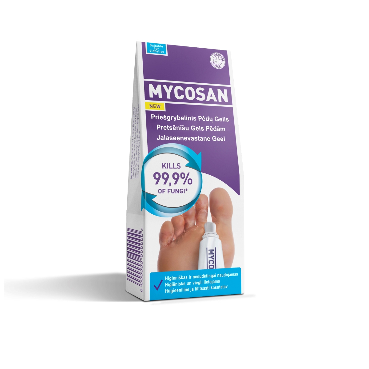 MYCOSAN pretsēnīšu gels pēdām, 15 ml - Produkta attēls