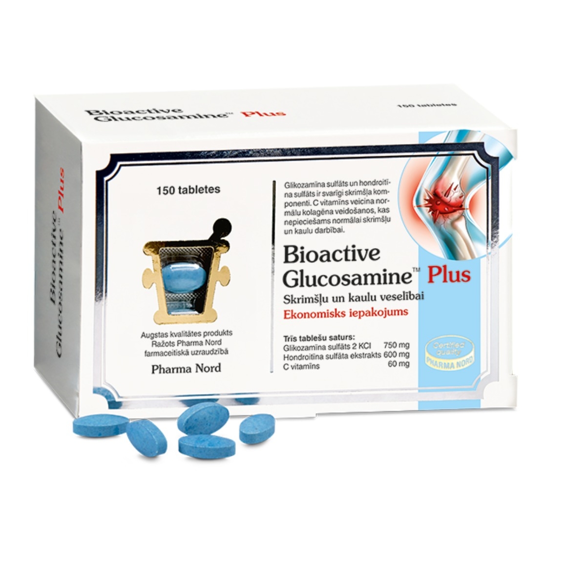 BIOACTIVE Glucosamine Plus tabletes, 150 gab.