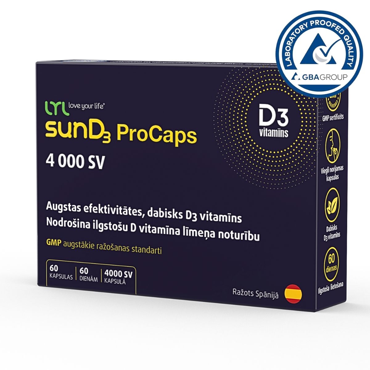 LYL sunD3 ProCaps, 4000 SV, kapsulas, 60 gab. - Produkta attēls