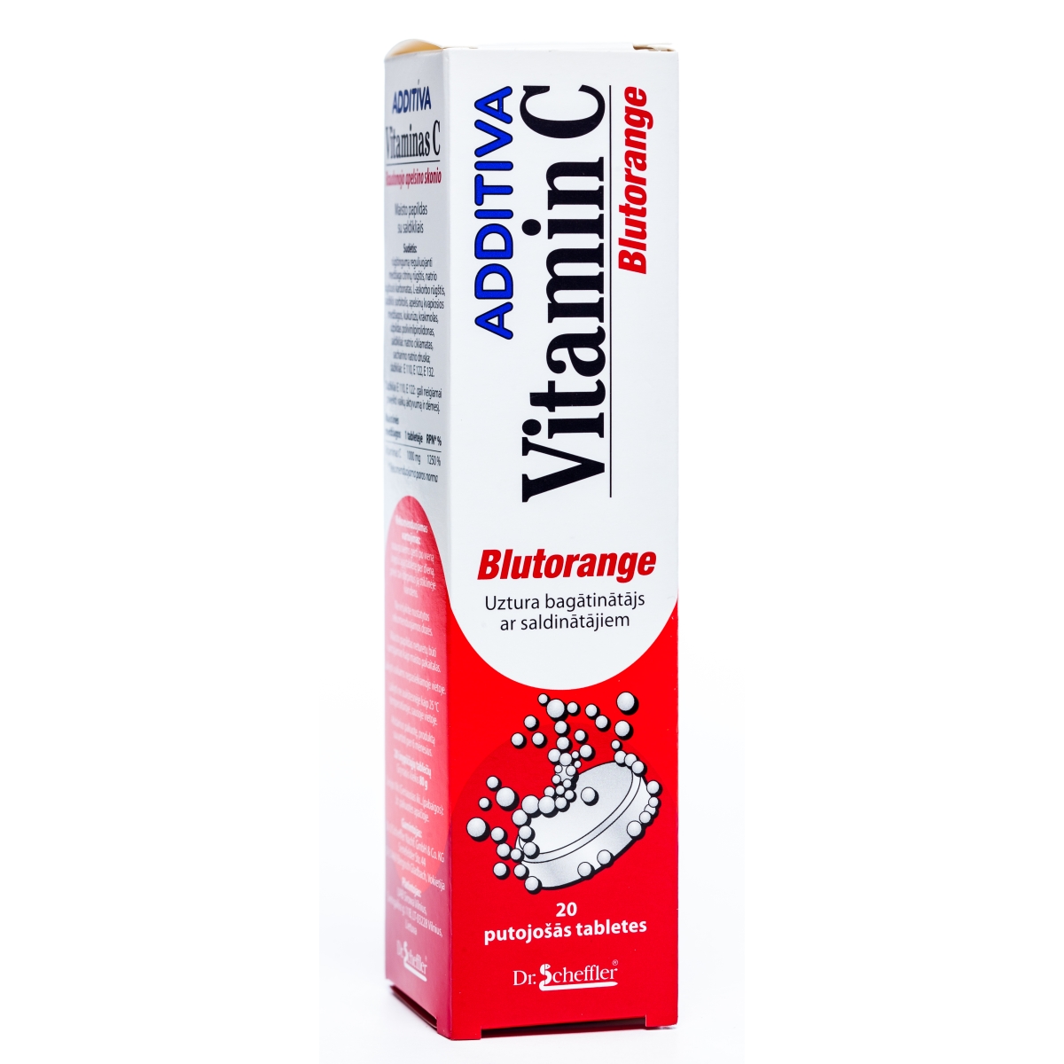 ADDITIVA Vitamin C Blutorange putojošās tabletes, 20 gab.