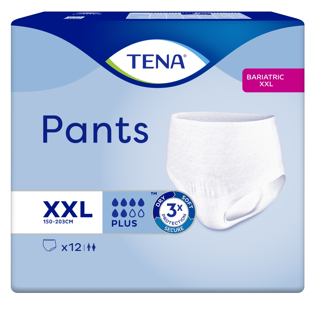 TENA Pants Plus Bariatric biksītes XXL izmērs 12 gab. - Produkta attēls