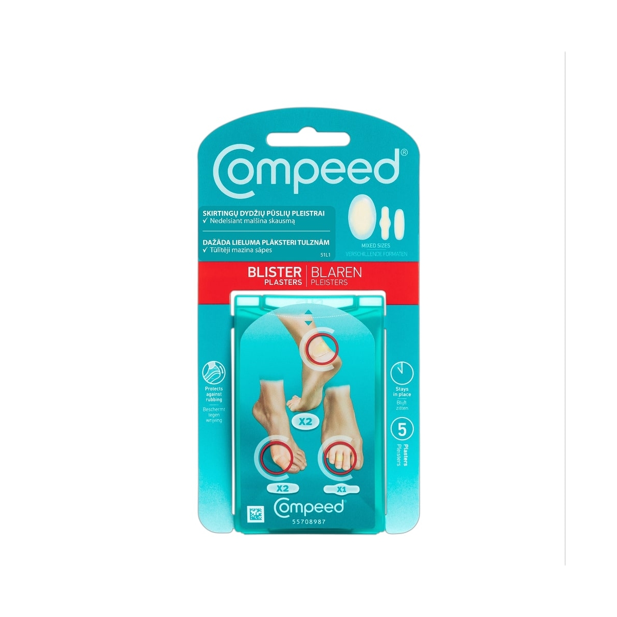 COMPEED® dažāda lieluma plāksteri tulznām, 5 gb.