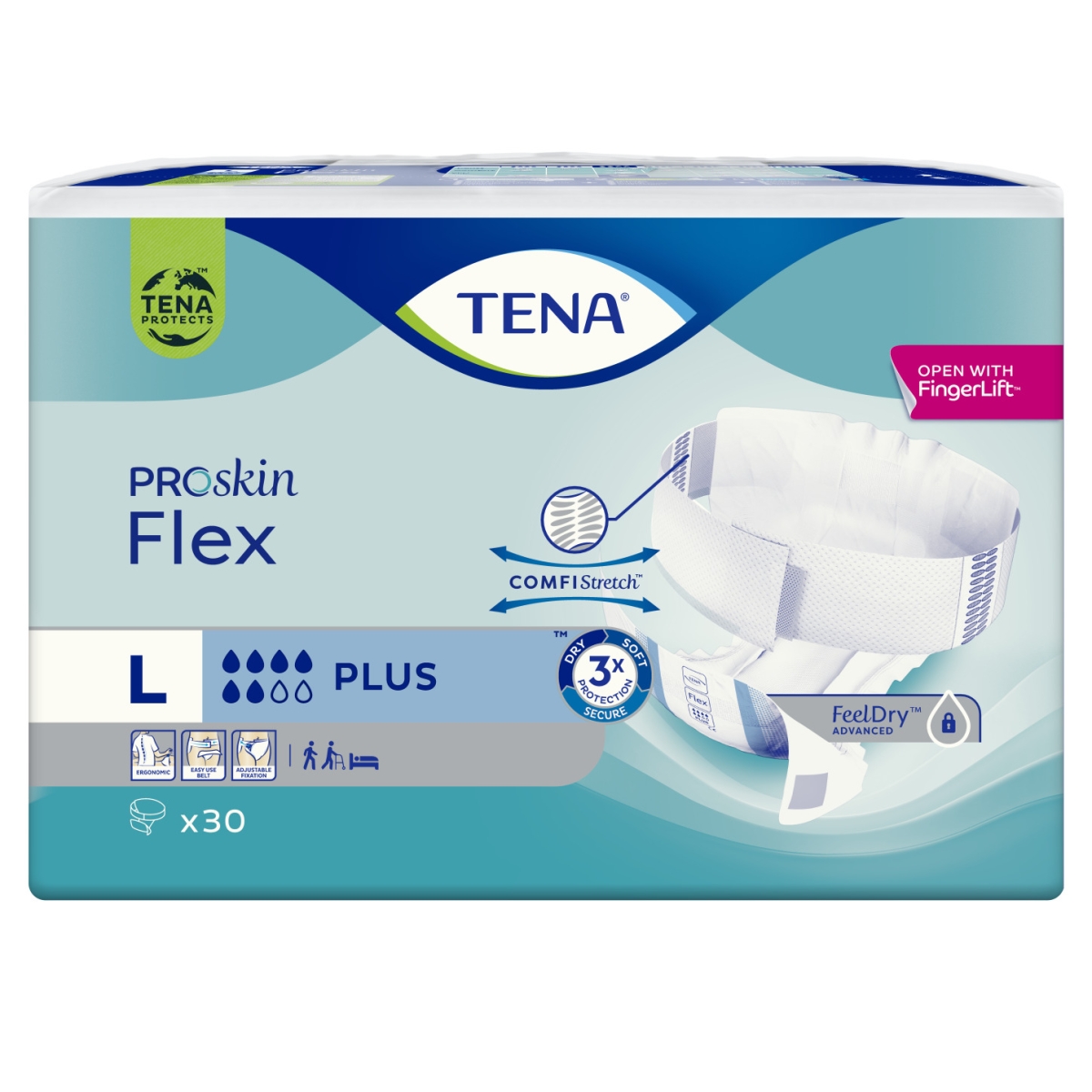 TENA Flex Plus jostiņbikses L izmērs, 30 gab.