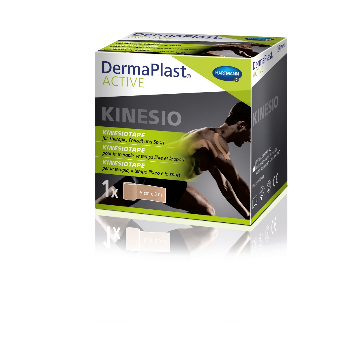 DERMAPLAST Active Kinesio teips (bēšs, 5 m x 5 cm), 1 gab - Produkta attēls